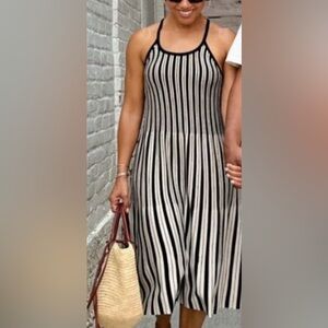 A New Day Black and White Maxi Sundress with Spaghetti Straps